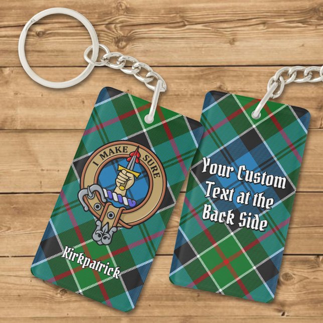 Porte-clefs Clan Kirkpatrick Crest sur Tartan (Créateur téléchargé)