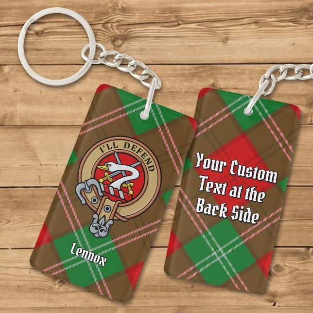 Porte-clefs Clan Lennox Crest sur Tartan (Créateur téléchargé)