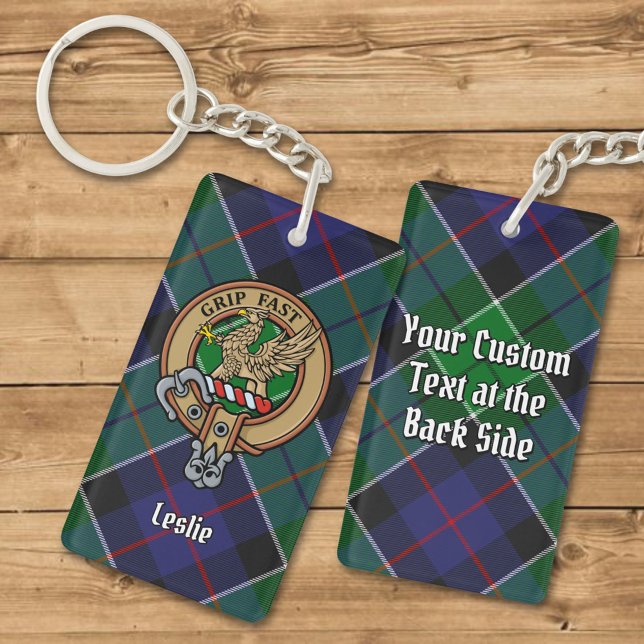 Porte-clefs Clan Leslie Crest sur la chasse Tartan (Créateur téléchargé)