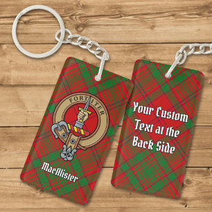 Porte-clefs Clan MacAlister Crest sur Glenbarr Tartan
