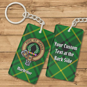 Porte-clefs Clan MacArthur Crest sur Tartan
