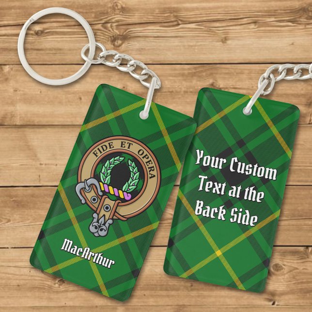 Porte-clefs Clan MacArthur Crest sur Tartan (Créateur téléchargé)