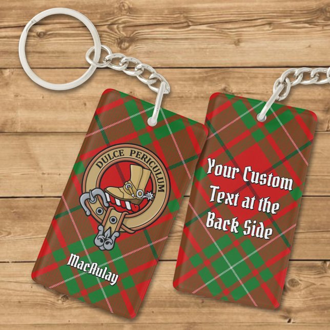 Porte-clefs Clan MacAulay Crest sur Tartan Porte - clé (Créateur téléchargé)