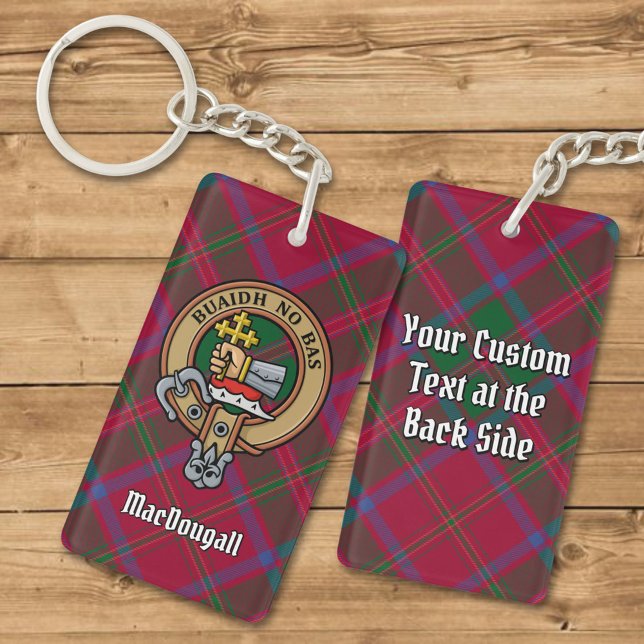 Porte-clefs Clan MacDougall Crest sur Tartan (Créateur téléchargé)