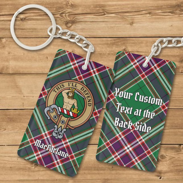 Porte-clefs Clan MacFarlane Crest sur Tartan de chasse moderne (Créateur téléchargé)