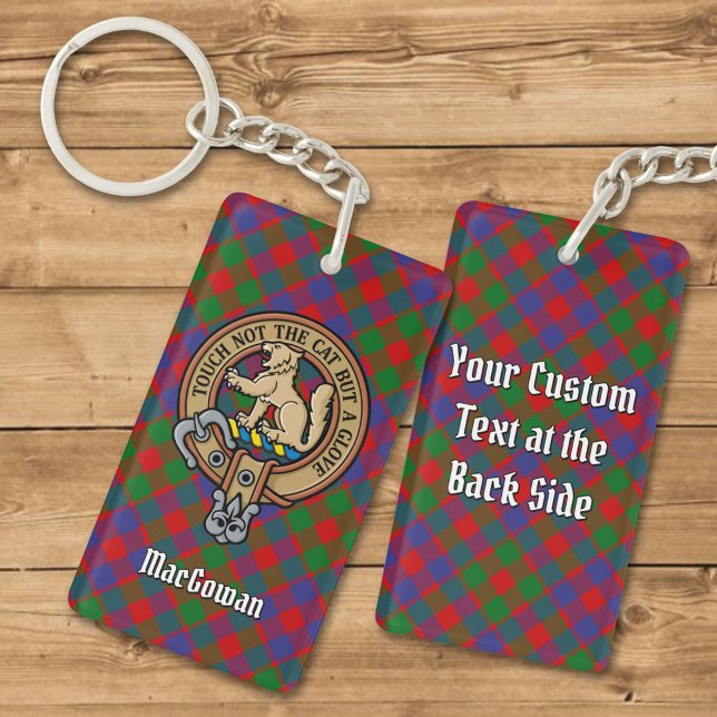 Porte-clefs Clan MacGowan Crest sur Tartan (Créateur téléchargé)