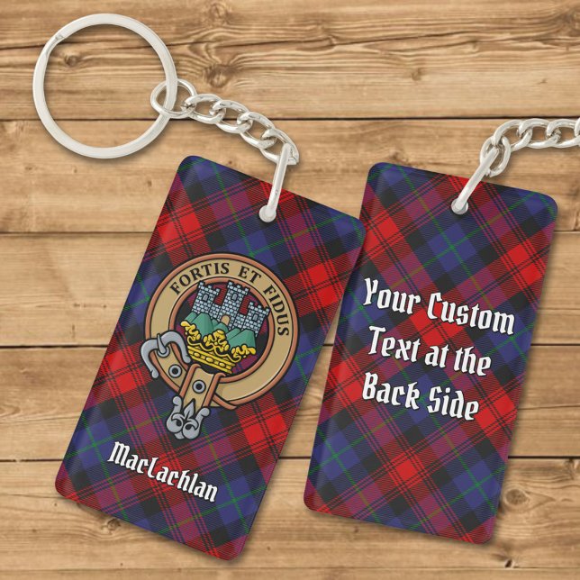 Porte-clefs Clan MacLachlan Crest sur Tartan (Créateur téléchargé)