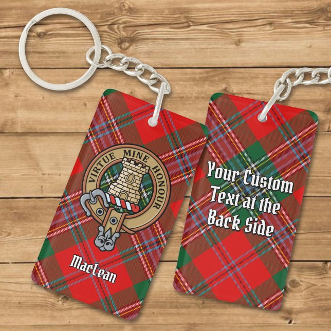Porte-clefs Clan MacLean Crest sur Tartan (Créateur téléchargé)