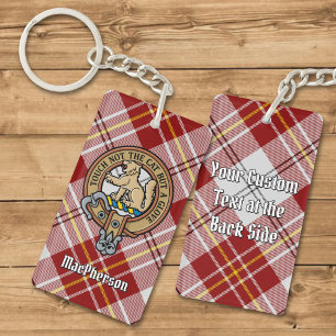 Porte-clefs Clan MacPherson Crest sur la robe rouge Tartan