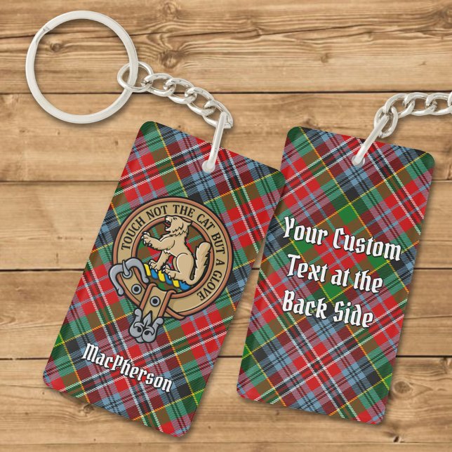 Porte-clefs Clan MacPherson Crest sur Tartan Porte - clé (Créateur téléchargé)