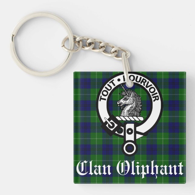 Porte-clefs Clan Oliphant Crest & Tartan (Devant)
