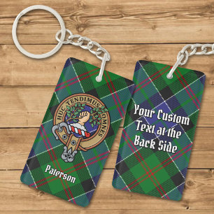 Porte-clefs Clan Paterson Crest sur Tartan