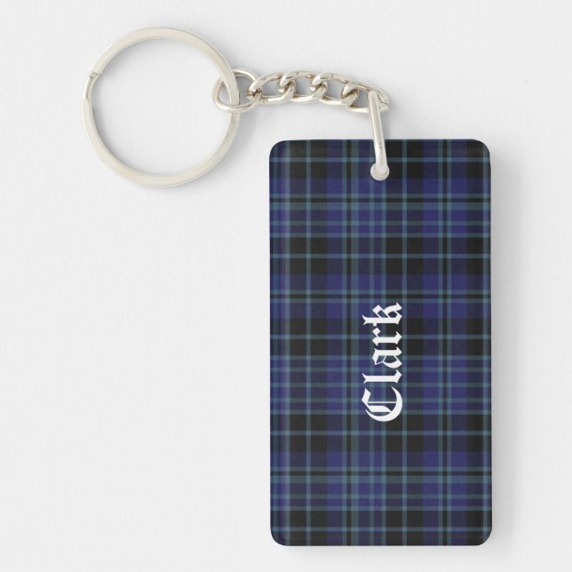 Porte-clefs Clan personnalisé Clark Tartan Plaid Porte - clé (Devant)