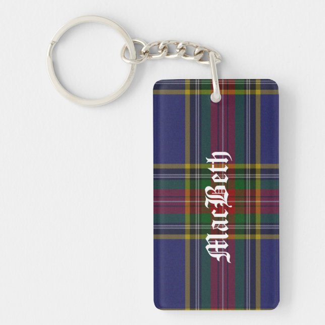 Porte-clefs Clan personnalisé MacBeth Tartan Plaid Porte - clé (Devant)