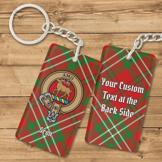 Porte-clefs Clan Scott Crest sur Red Tartan Porte - clé (Créateur téléchargé)