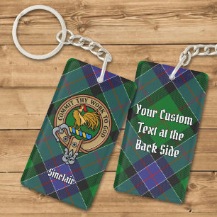 Porte-clefs Clan Sinclair Crest sur la chasse Tartan