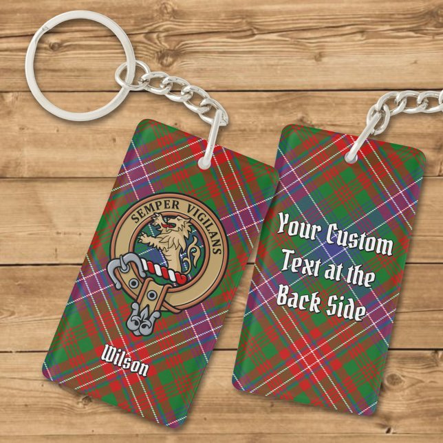Porte-clefs Clan Wilson Crest sur Tartan moderne (Créateur téléchargé)
