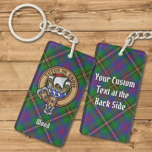 Porte-clefs Clan Wood Crest sur Tartan