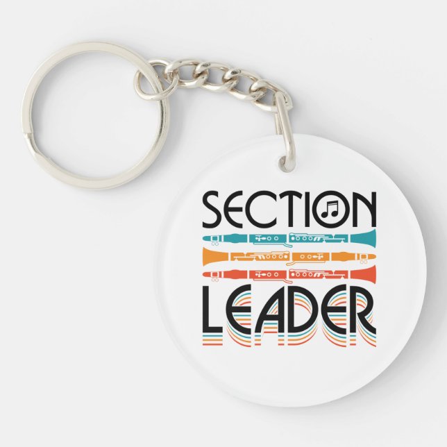 Porte-clefs Clarinet Section Leader École Bande Rétro (Devant)