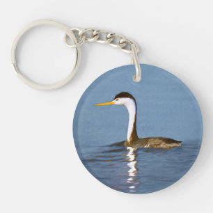 Porte-clefs Clark's Grebe Painting - Art original pour les ois