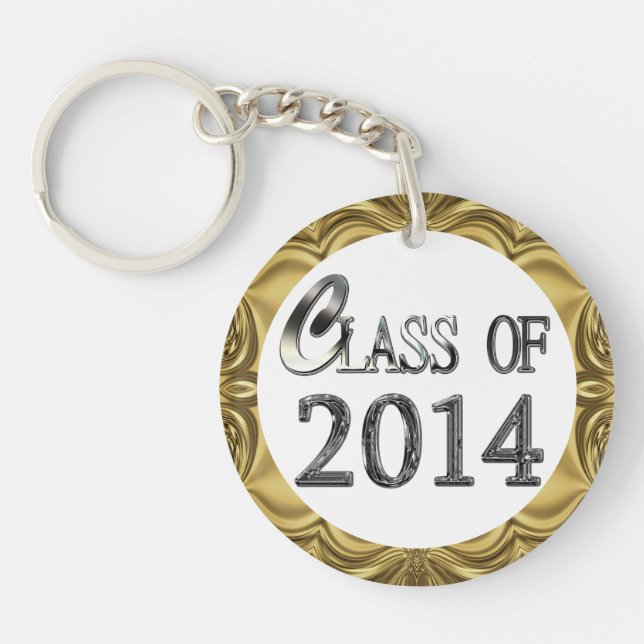 Porte-clefs Classe de 2014 et tout porte - clé nommé d'argent (Devant)