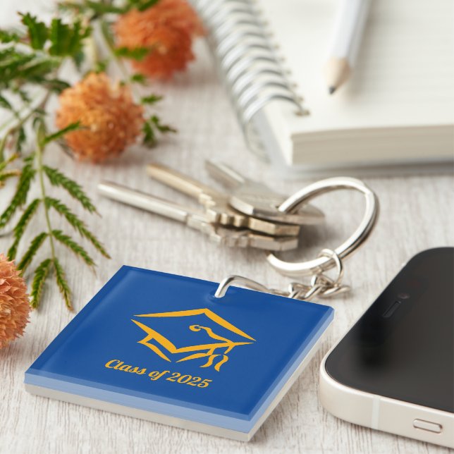 Porte-clefs Classe de 20 ? ? Personnaliser BLUGLD Année (Devant Droit)