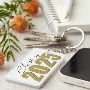 Porte-clefs Classe de Parties scintillant d'or de 2025