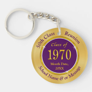 Porte-clefs Classe d'or pourpre personnalisée de 1970, 50e Réu