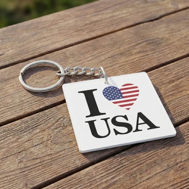 Porte-clefs Classic "I ❤️ USA" Porte - clé de déclaration (Love for USA.)