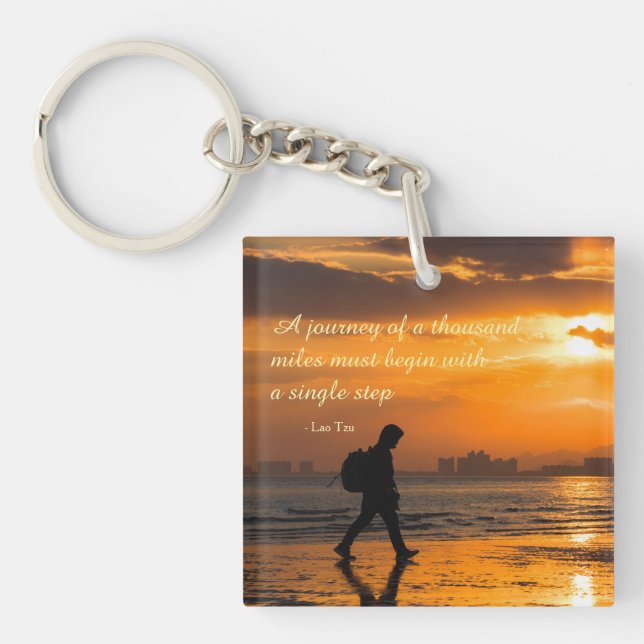 Porte-clefs Classic Lao Tzu Journey Quote (Devant)