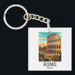 Porte-clefs Classic Rome Italie Colisée Historique<br><div class="desc">Magnifique rétro vintage Rome Italie Porte - clé acrylique présentant le célèbre monument antique du Colisée et point de repère de la capitale italienne. Grande idée de cadeau de souvenir touristique et de voyage à Noël ou Anniversaire. Faites les vôtres et achetez maintenant.</div>