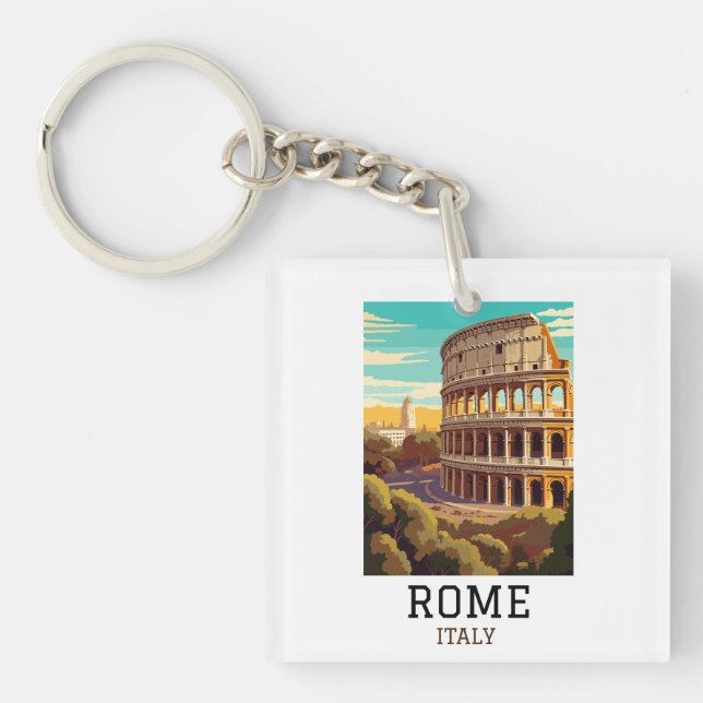 Porte-clefs Classic Rome Italie Colisée Historique (Devant)
