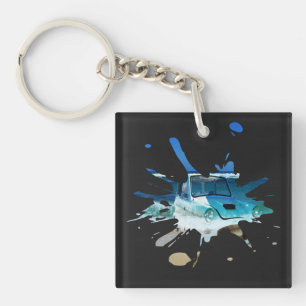 Porte-clefs Classic Vintage Car Beach Pop Art,