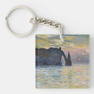 Porte-clefs Claude Monet - La Falaise, Etretat, Coucher de sol