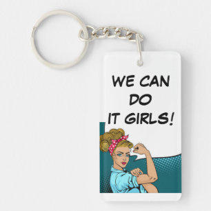 Porte-clefs Clavier Acrylique - Nous Pouvons Le Faire Filles!