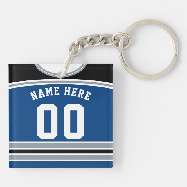 Porte-clefs Clavier de Jersey de hockey personnalisable, cross (Dos)