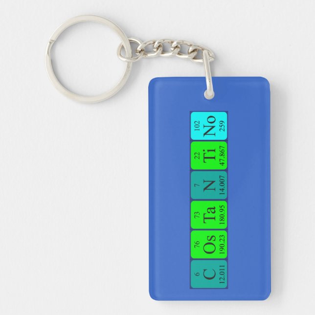 Porte-clefs Clavier de nom de table périodique Costantino (Devant)