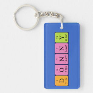 Porte-clefs Clavier de nom de table périodique Donny
