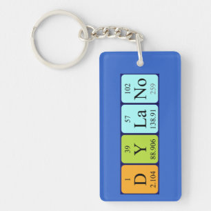 Porte-clefs Clavier de nom de table périodique Dylano