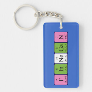 Porte-clefs Clavier de nom de table périodique Finnegan