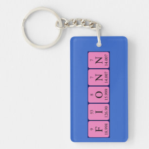Porte-clefs Clavier de nom de table périodique Fionn