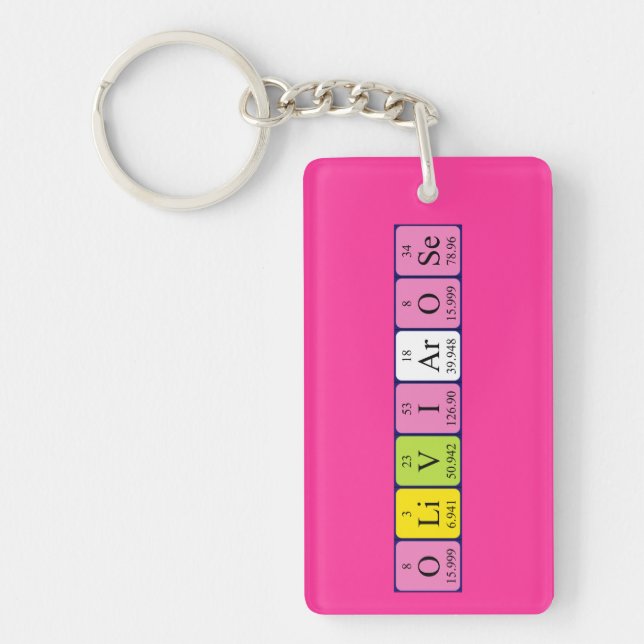 Porte-clefs Clavier de nom de table périodique Olivia-Rose (Devant)