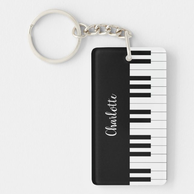 Porte-clefs Clavier de piano, porte - clé noir et blanc de (Devant)