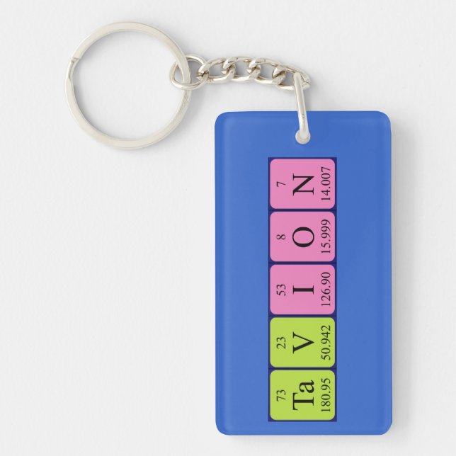 Porte-clefs Clavier du nom de la table périodique Tavion (Devant)