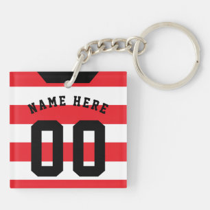 Porte-clefs Clavier Jersey De Football Personnalisé, Bandes Ro