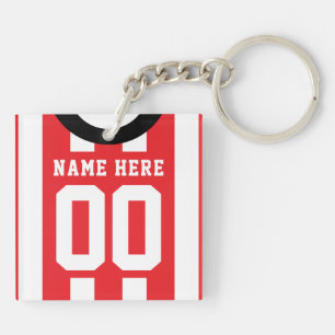 Porte-clefs Clavier Jersey De Football Personnalisé, Bandes Ro