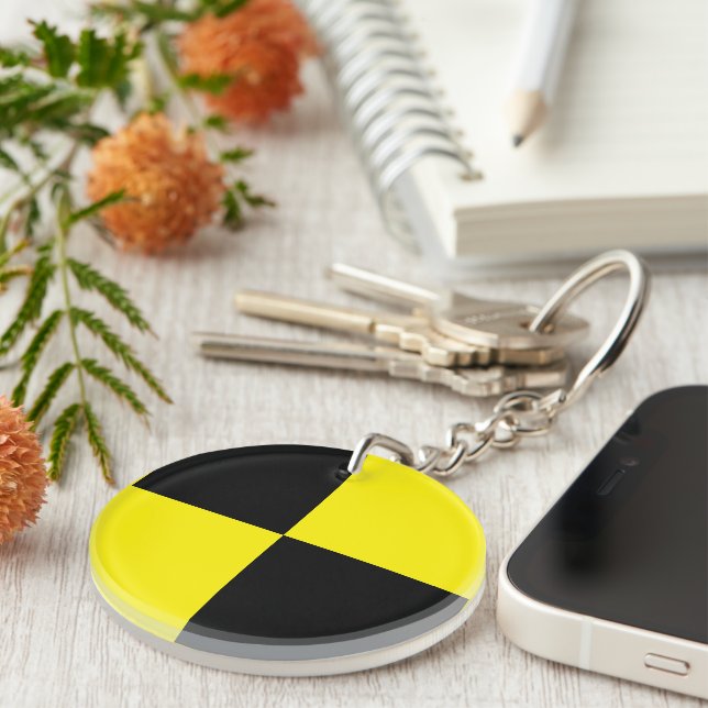 Porte-clefs Clavier motif turquoise bleu marocain quatrefoil (Devant Droit)