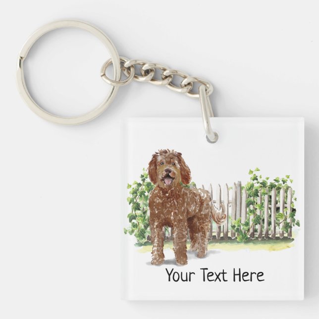 Porte-clefs Clavier Persoanlisé Labradoodle (Devant)