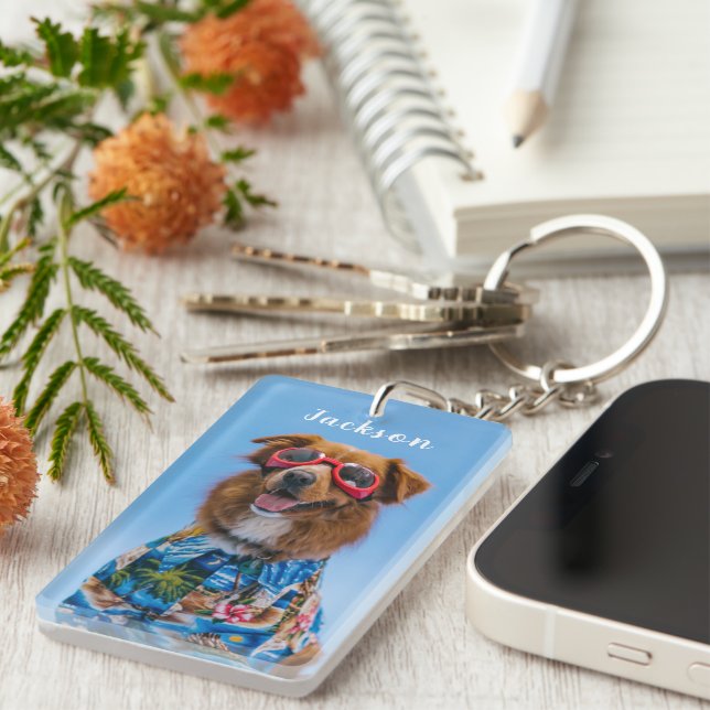 Porte-clefs Clavier photo pour animal de compagnie personnalis (Devant droit)