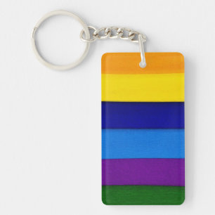 Porte-clefs Clavier rayé arc-en-ciel